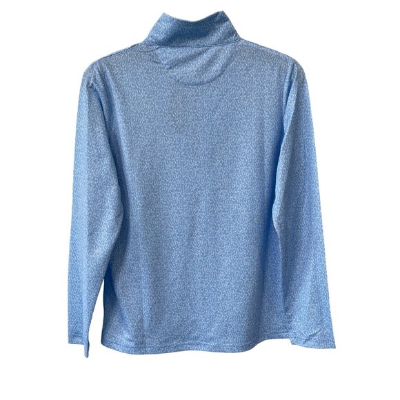 Seabreeze Long Sleeve Quarter Zip Shirt Women M Blue Printed Golf Athleisure NEW - Picture 2 of 7